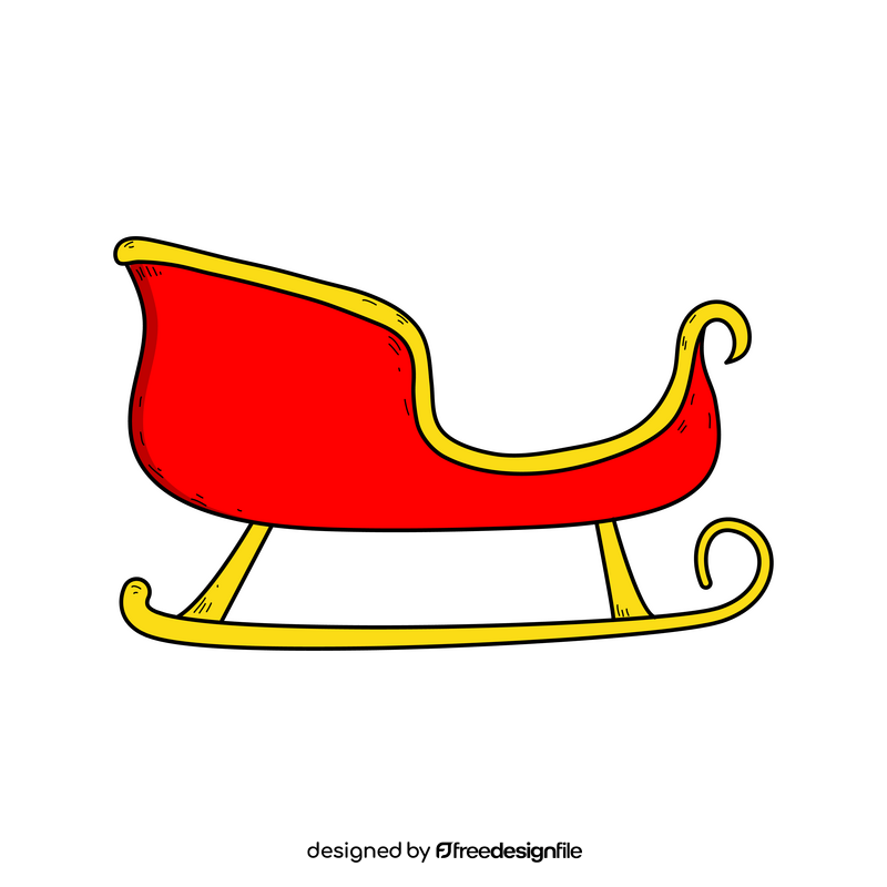 Christmas sleigh drawing clipart