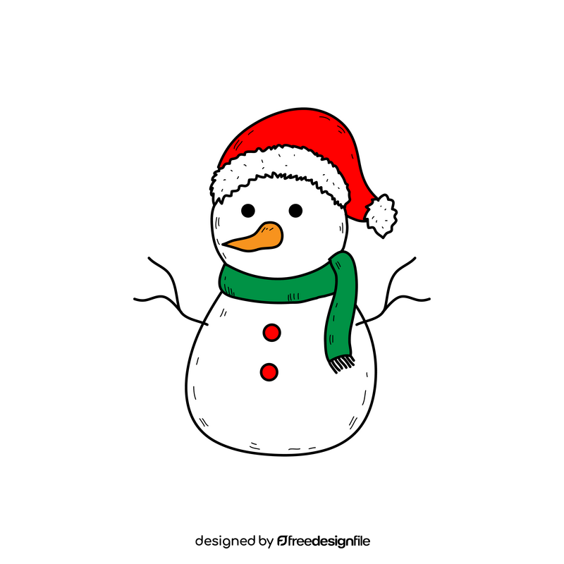 Christmas snowman drawing clipart