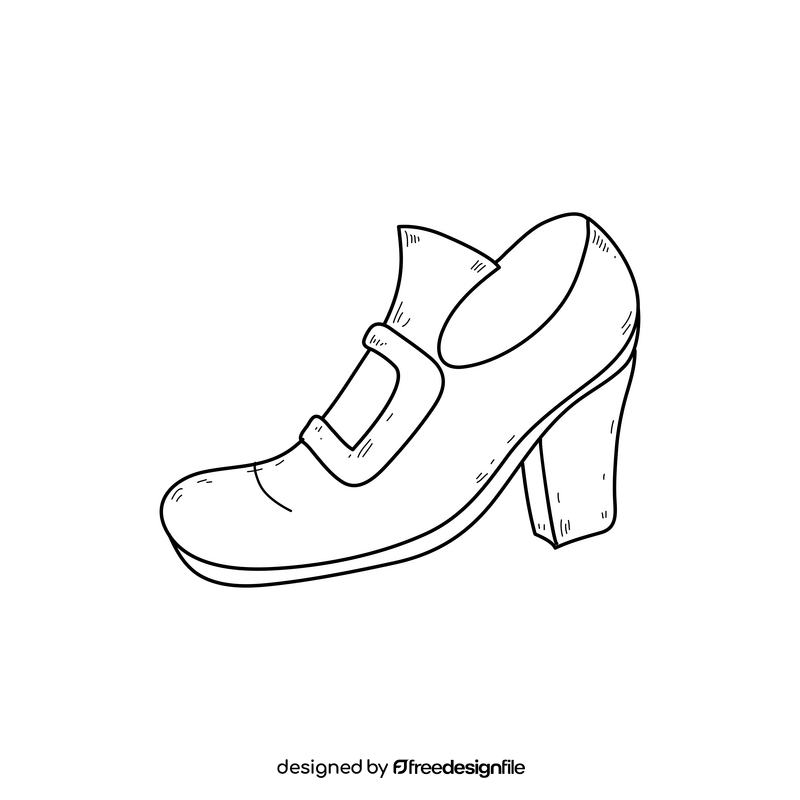 St Patricks Day shoe drawing black and white clipart