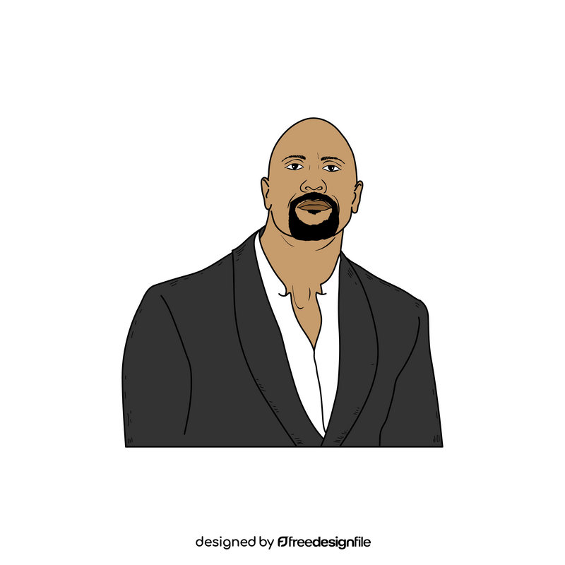 Dwayne Johnson cartoon drawing clipart