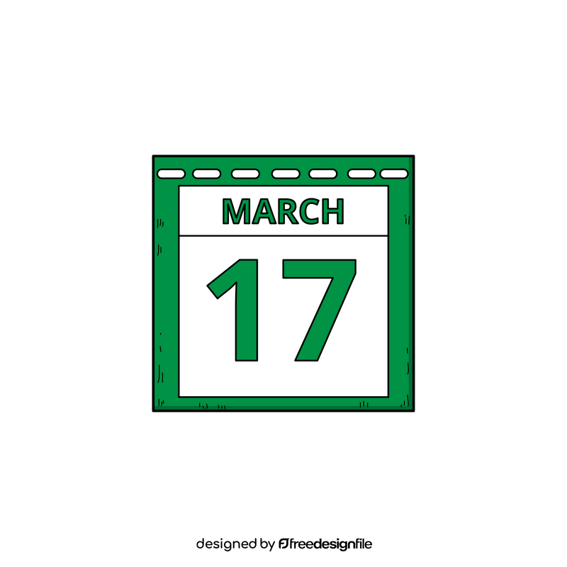 St Patricks Day date calendar clipart