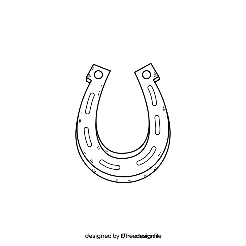 St Patricks Day horseshoe drawing black and white clipart