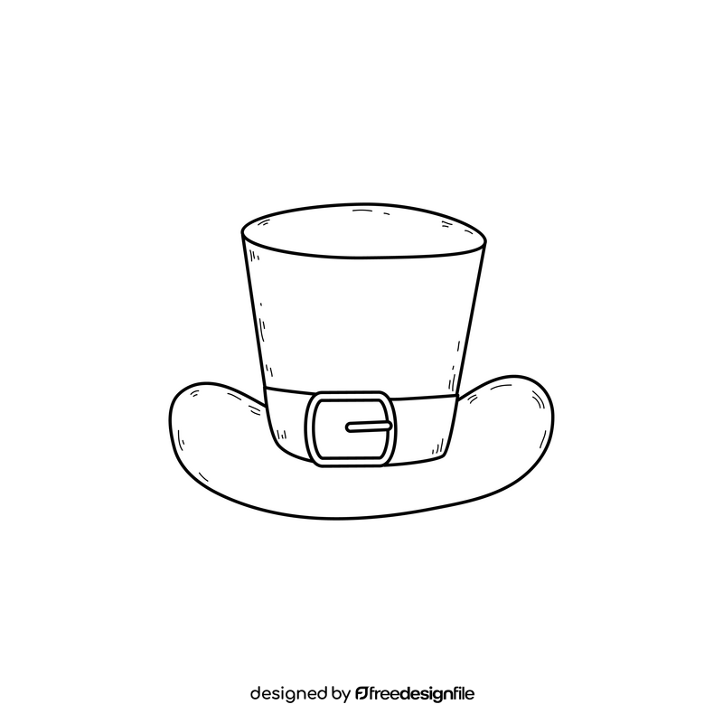 St Patricks Day hat drawing black and white clipart