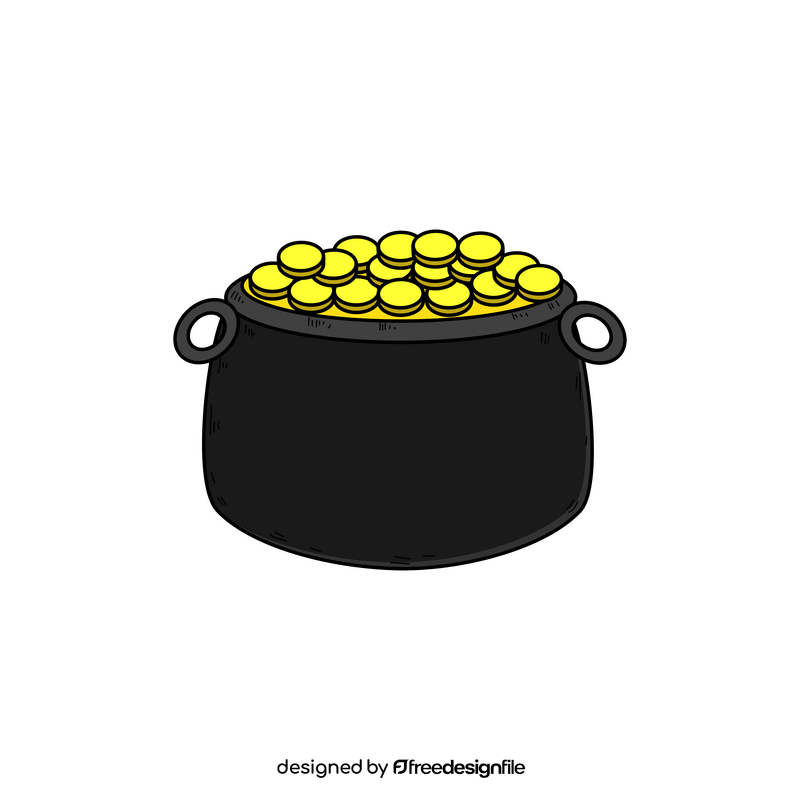 St Patricks Day pot of gold drawing clipart