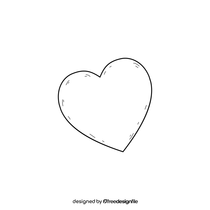 Heart drawing black and white clipart