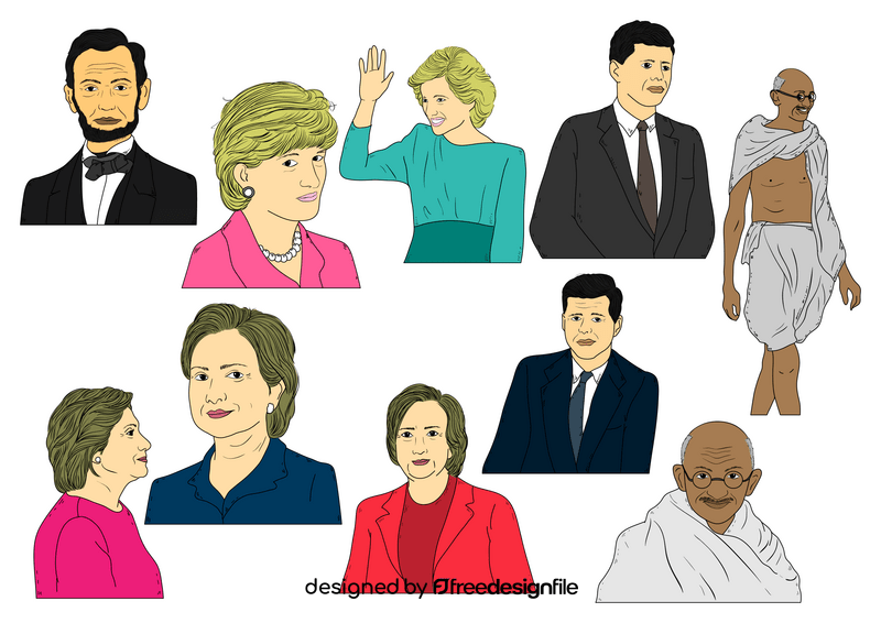 World leaders, presidents drawing vector