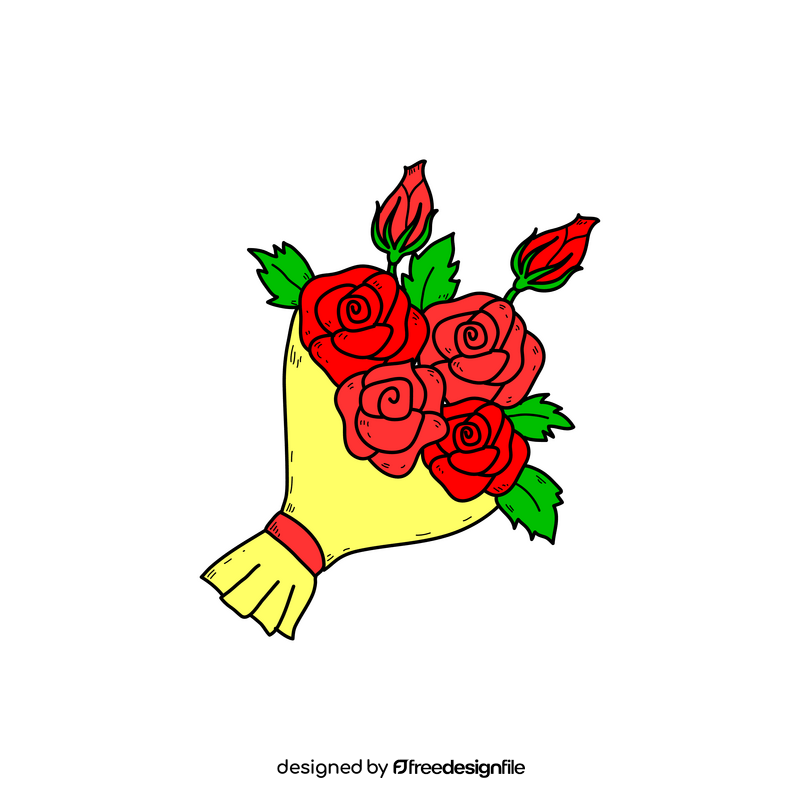Rose bouquet drawing clipart