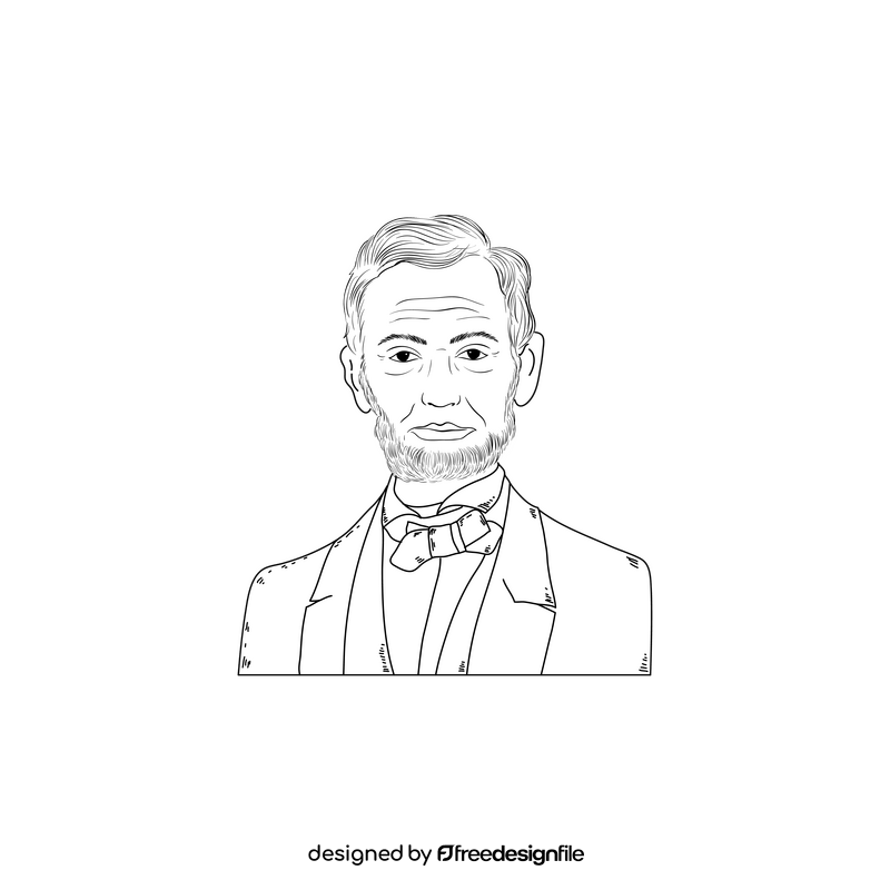 Abraham Lincoln drawing black and white clipart