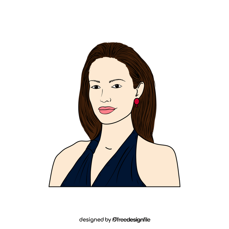 Angelina Jolie portrait drawing clipart