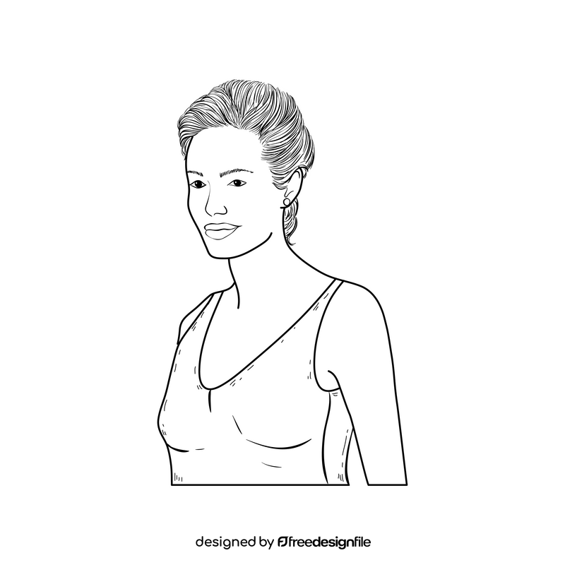 Angelina Jolie drawing black and white clipart