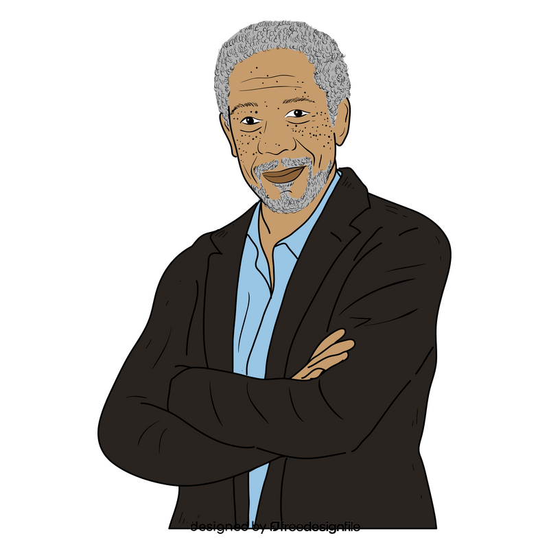 Morgan Freeman cartoon drawing clipart