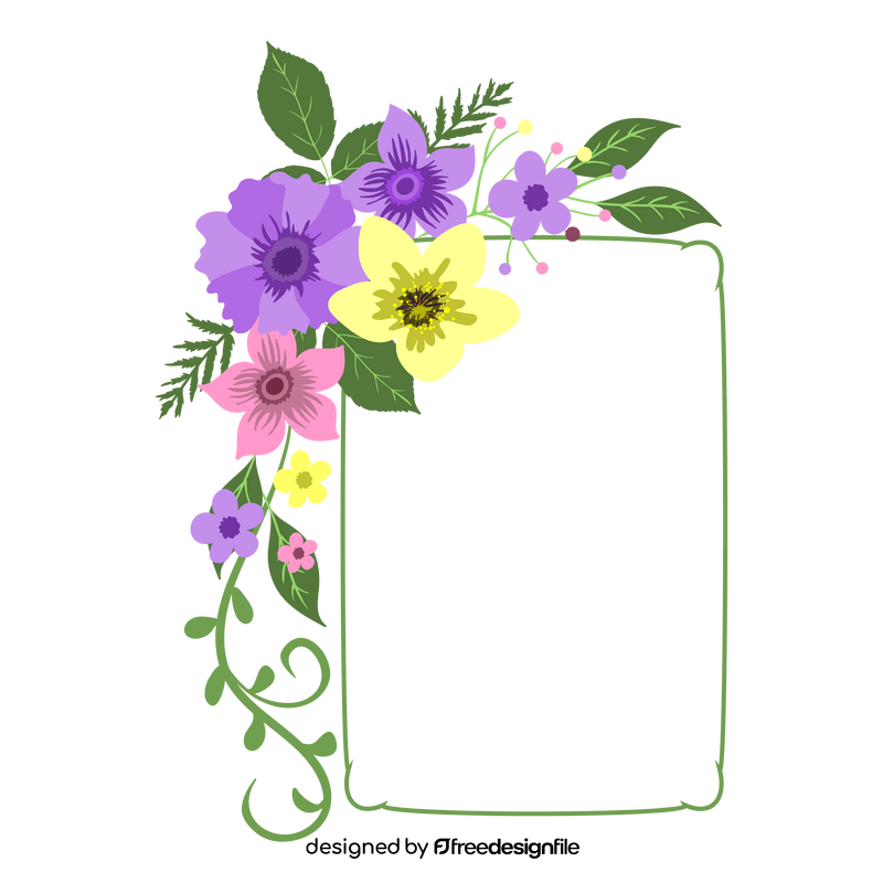 Floral frame portrait clipart