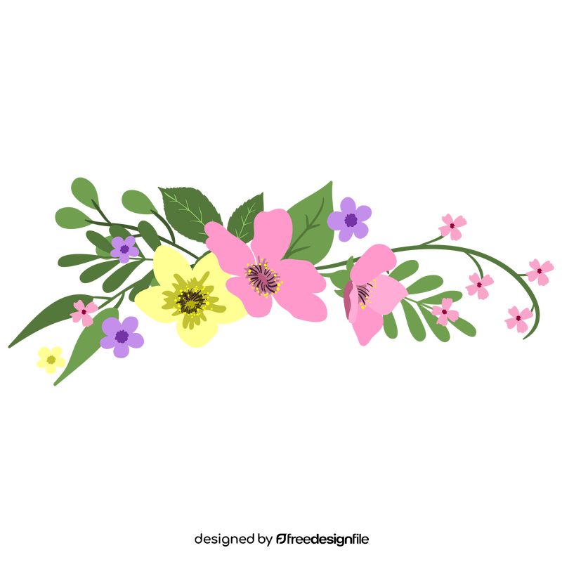 Spring flowers for design frame and border clipart