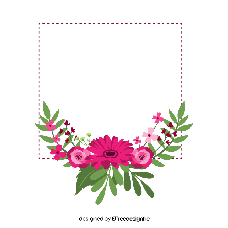 Pink flowers frame clipart