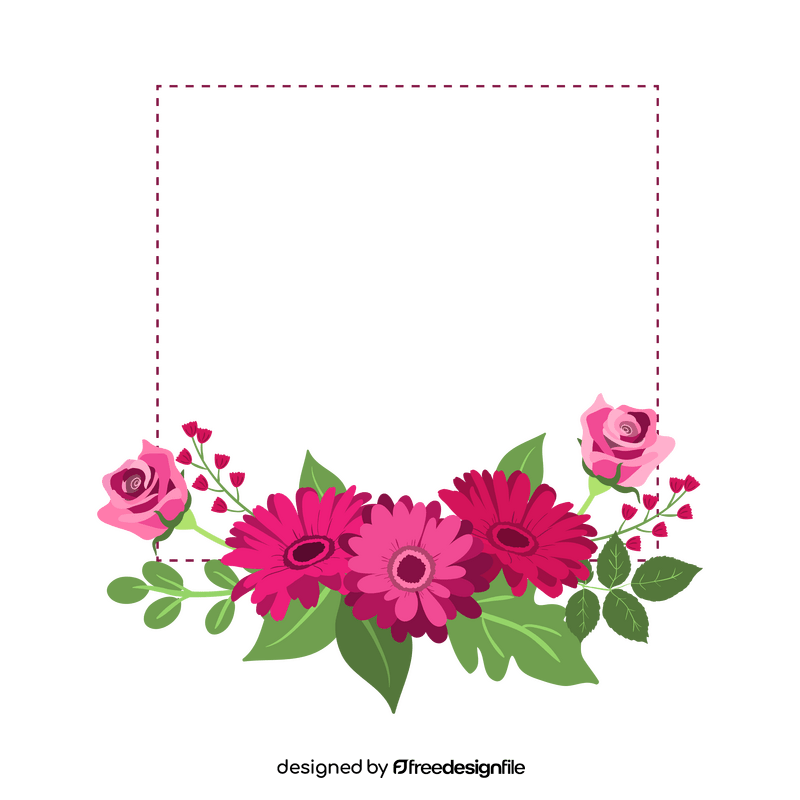 Pink floral frame clipart