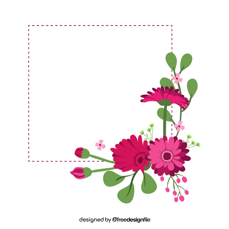 Spring pink flowers frame clipart