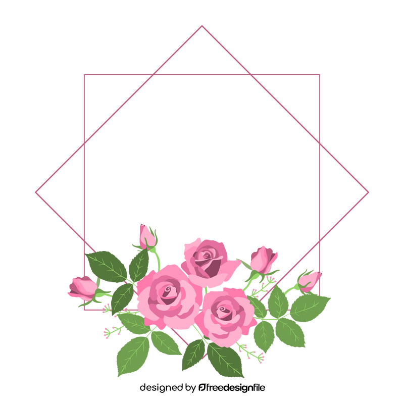 Pink roses frame clipart