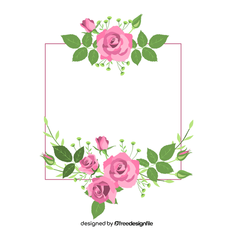 Square roses floral border clipart