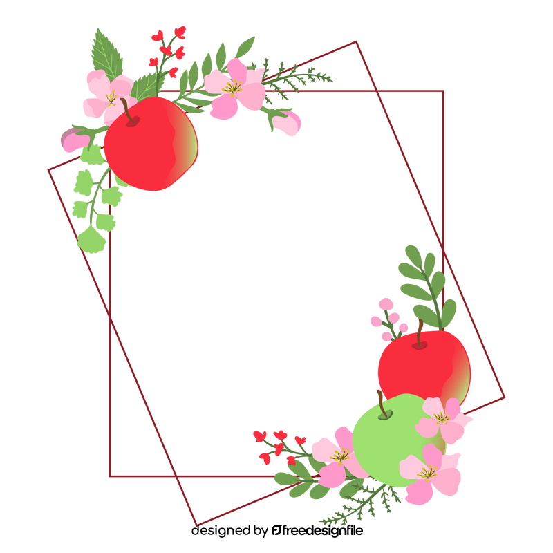 Apple fruit blossom border clipart