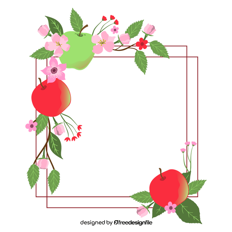 Apple blossom flower frame clipart