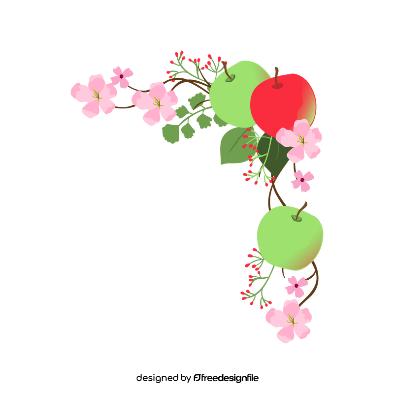 Apple blossom fruit frame clipart