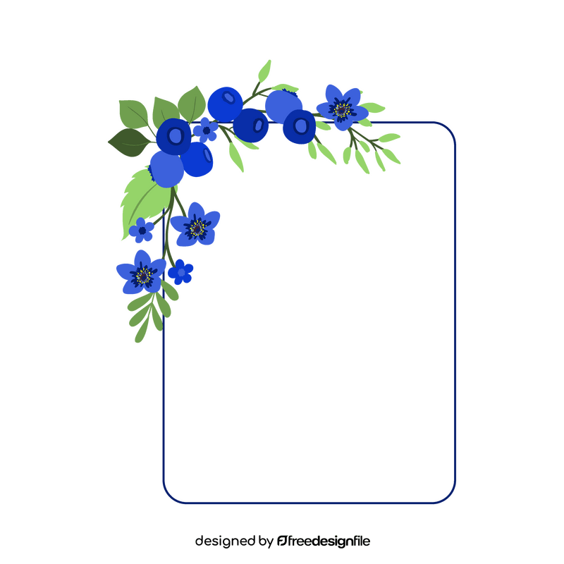 Blueberry flower border clipart