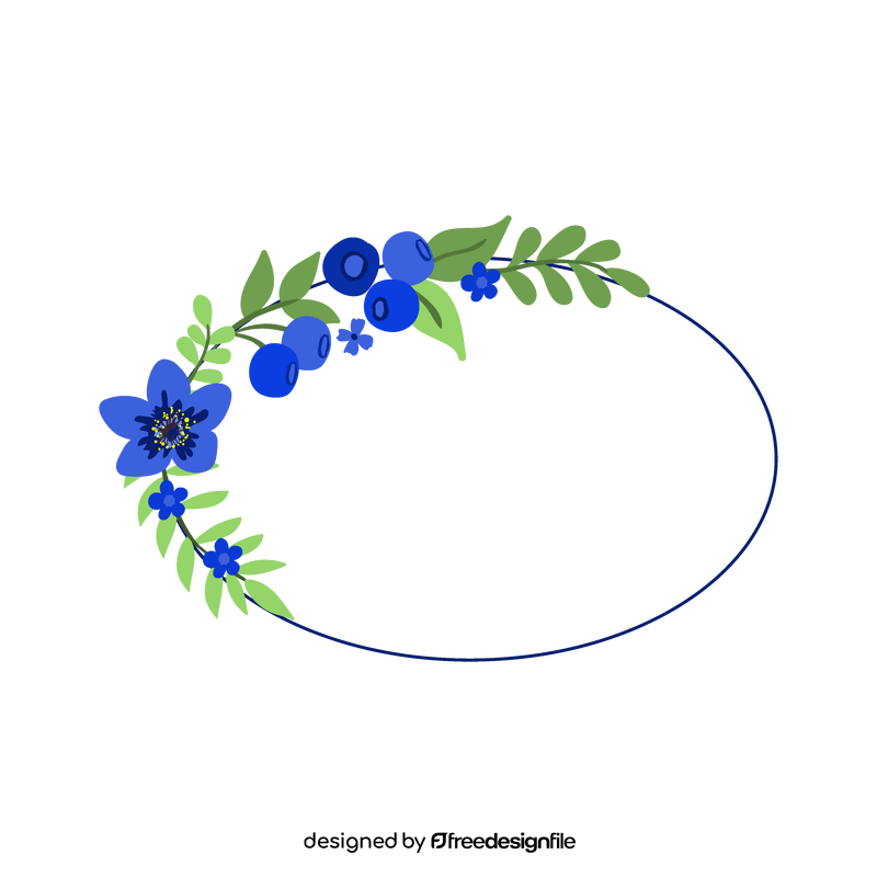 Floral frame of blueberry blossom clipart