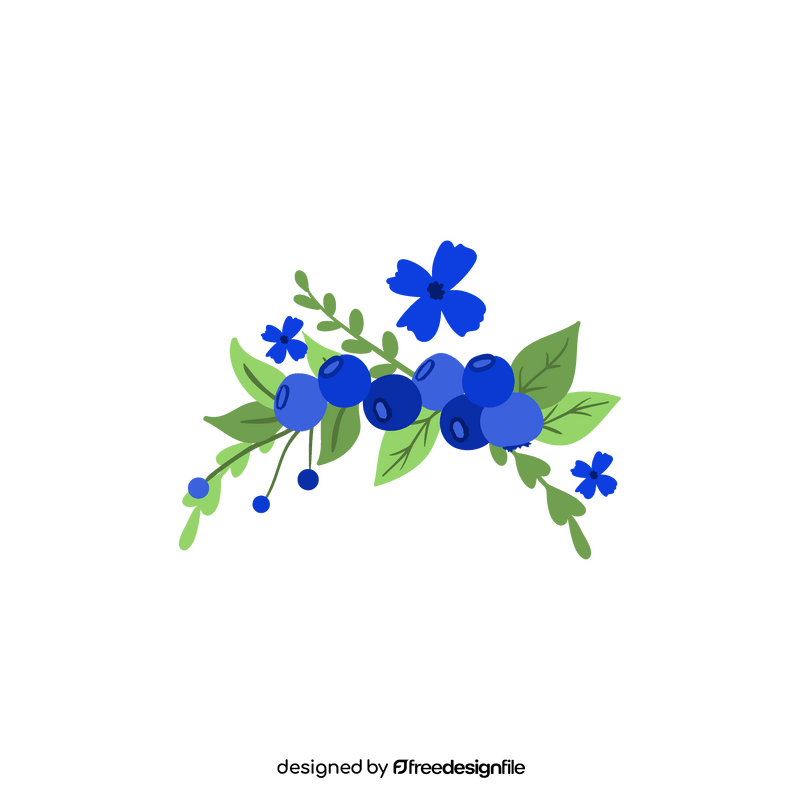 Transparent blueberry blossom floral frame clipart
