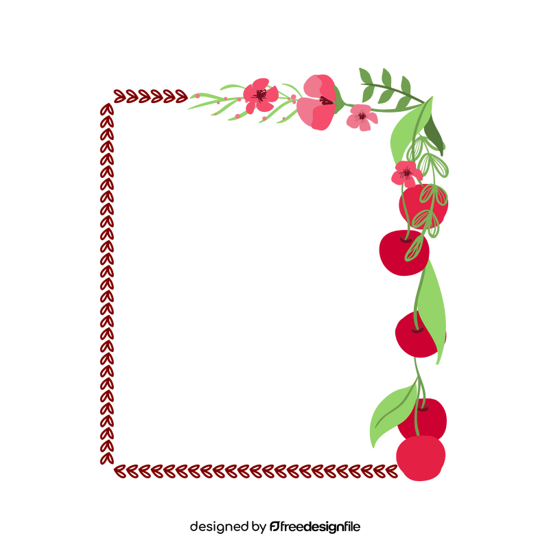 Cherry floral frame clipart