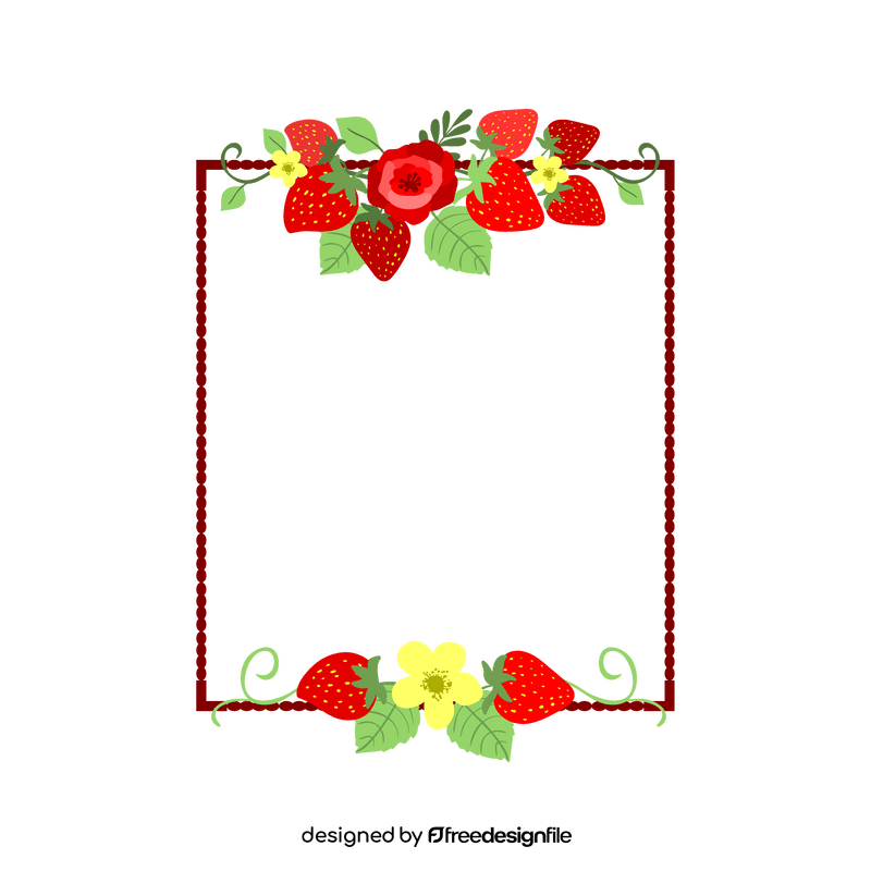 Strawberry blossom portrait border clipart