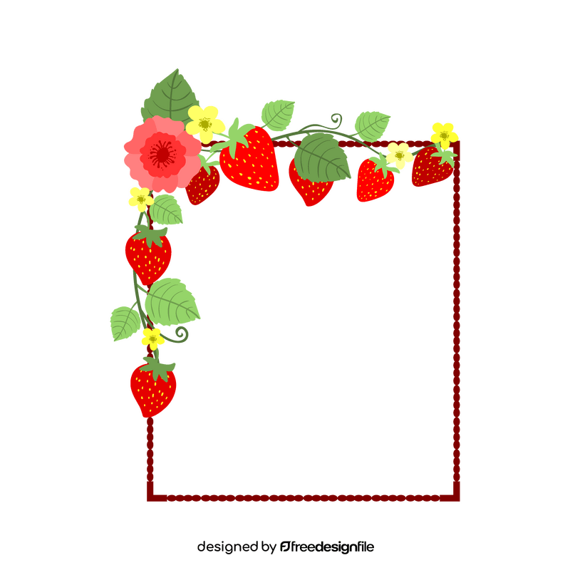 Strawberry blossom flower frame clipart