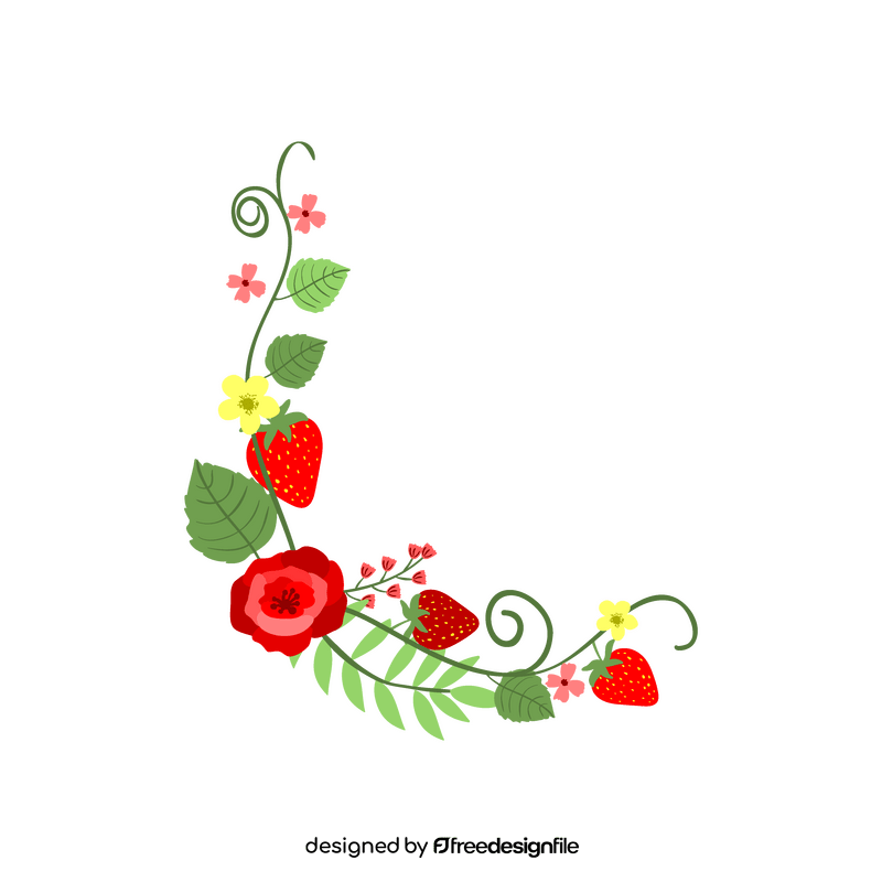 Transparent strawberry blossom frame clipart