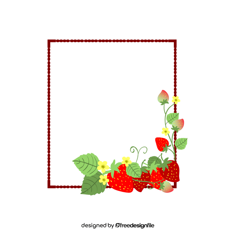 Strawberry blossom frame border clipart