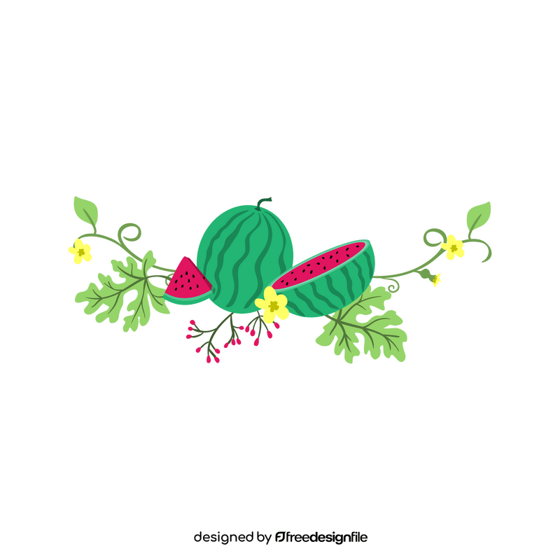 Transparent watermelon blossom border clipart