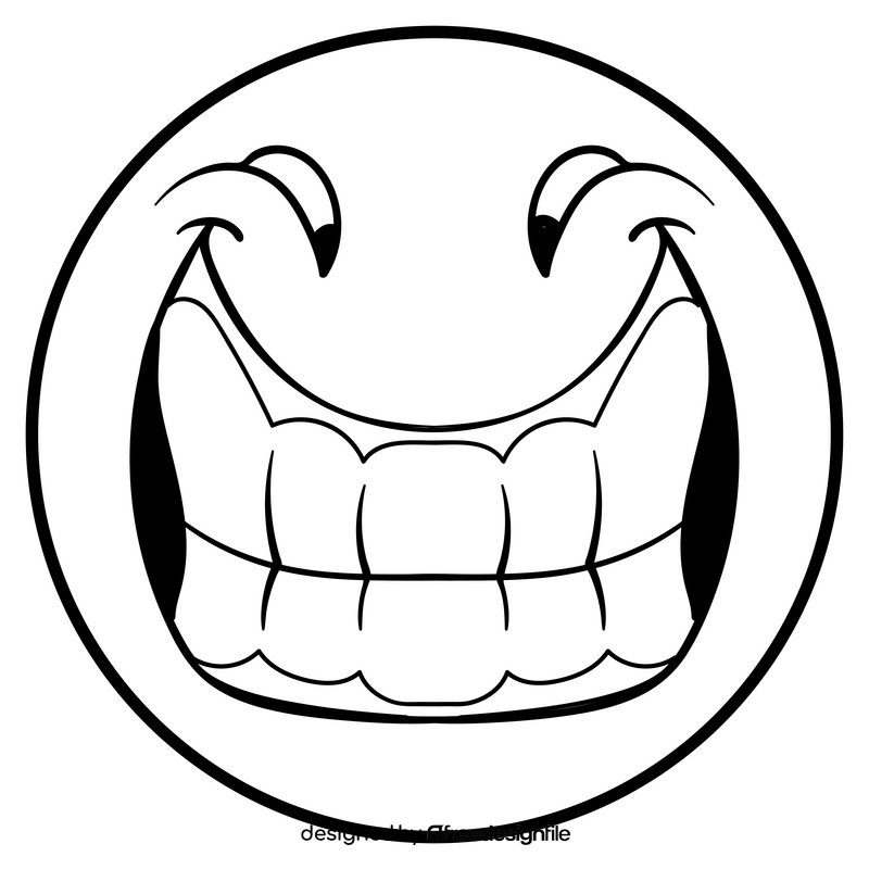 Smiley cartoon black and white clipart