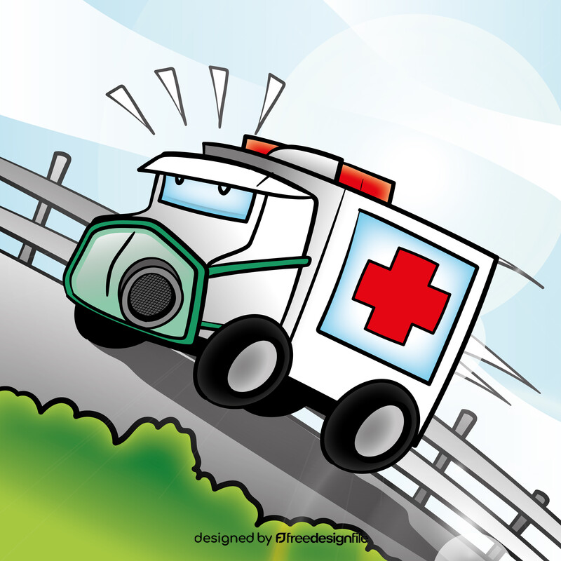 Ambulance cartoon vector