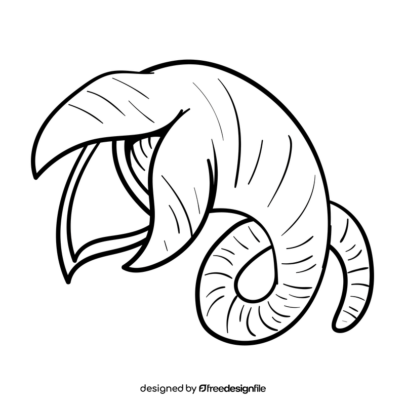 Worms cartoon black and white clipart