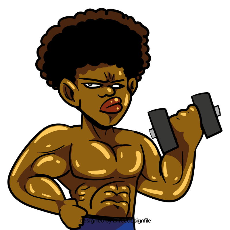 Bodybuilder cartoon clipart