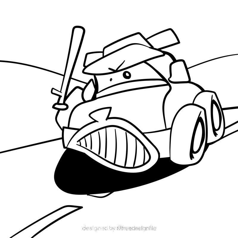 Police car cartoon drawing black and white vector