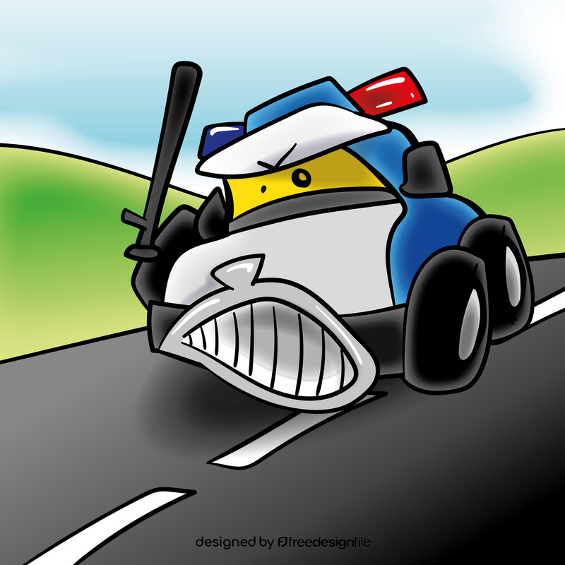 Police car cartoon vector