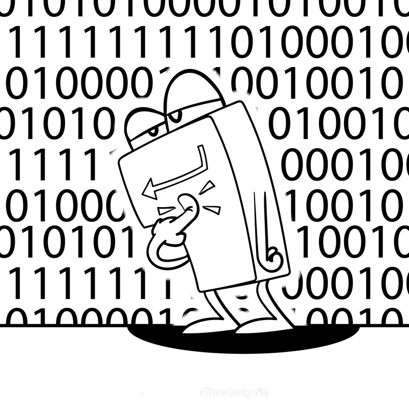 Keyboard cartoon black and white vector