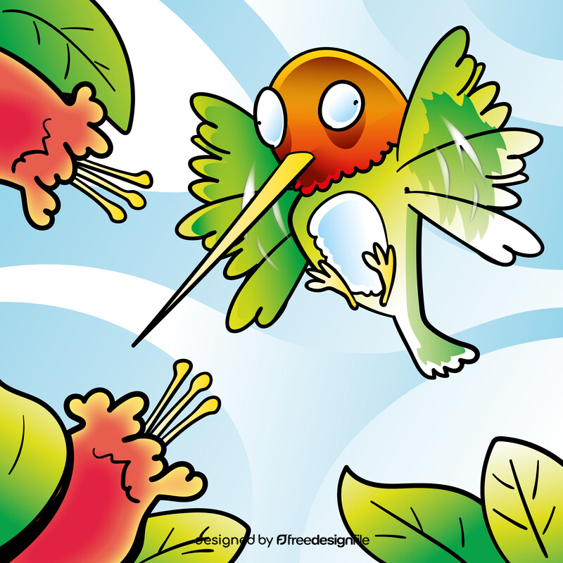 Hummingbird cartoon vector