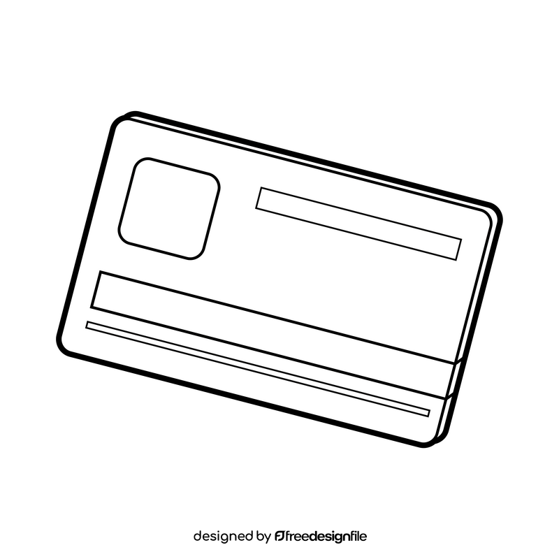 Credit card cartoon black and white clipart