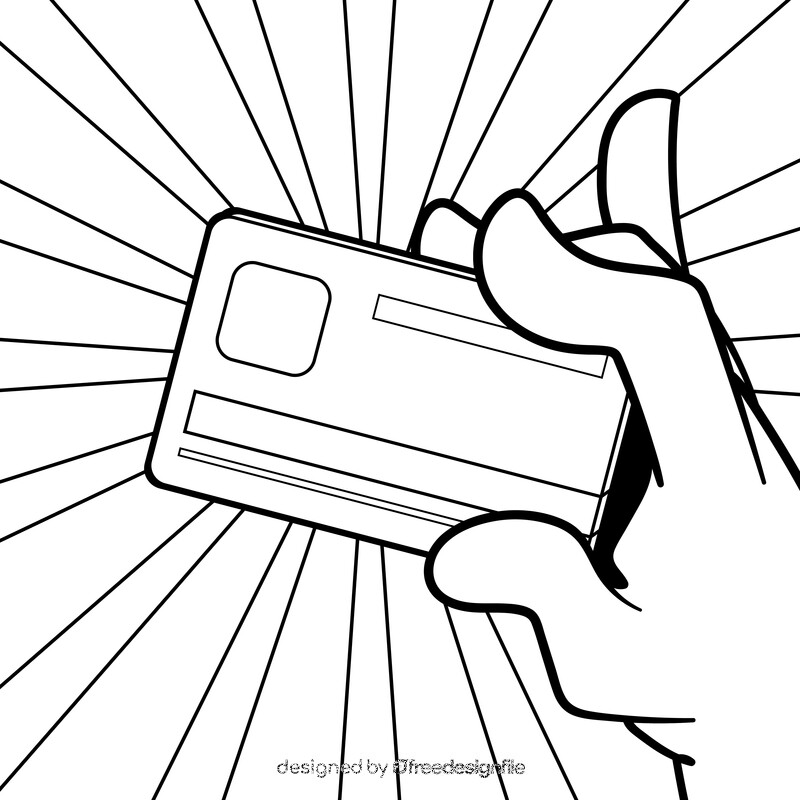 Credit card cartoon black and white vector