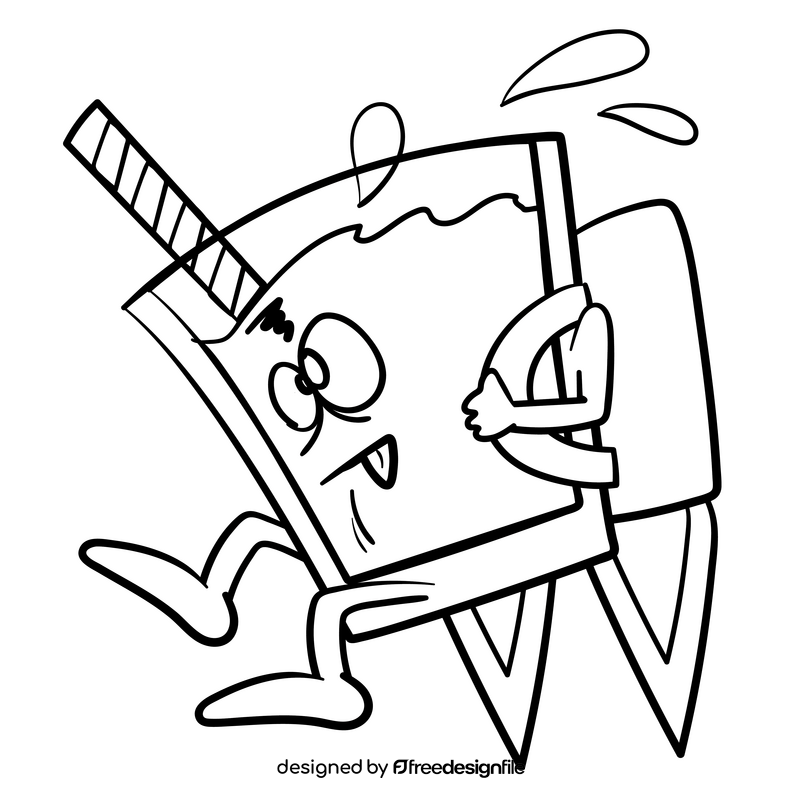 Juice cartoon black and white clipart