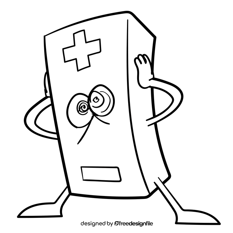Magnet cartoon black and white clipart
