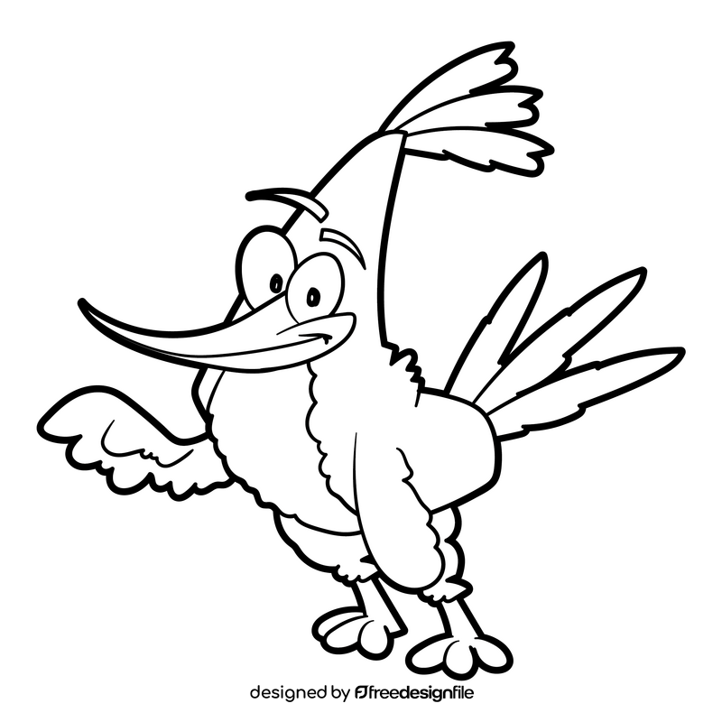 Angry Birds cartoon black and white clipart