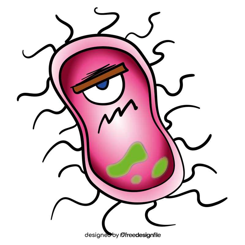 Bacteria cartoon clipart