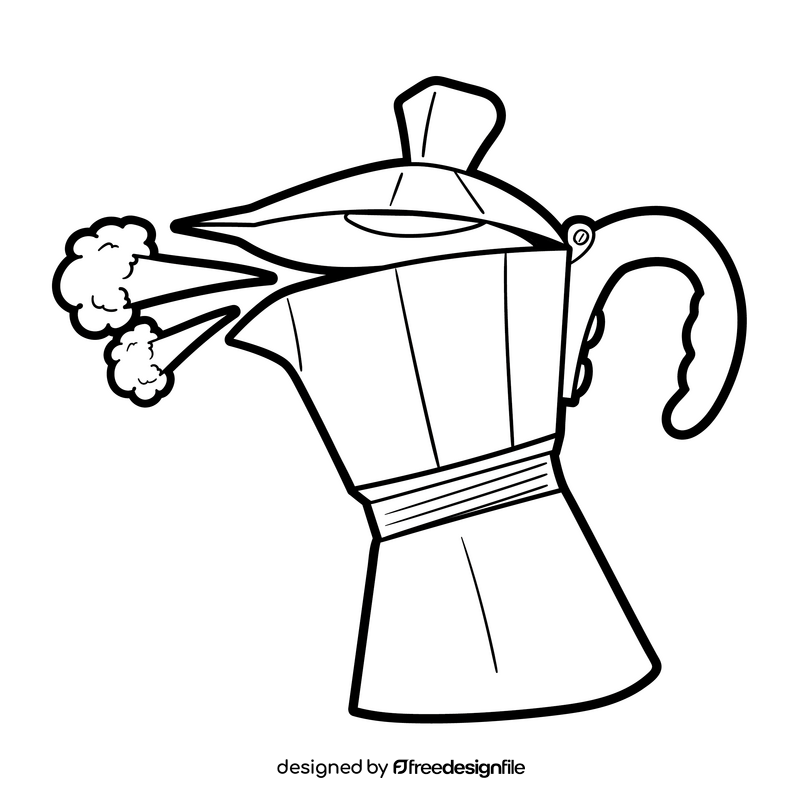 Coffee cartoon black and white clipart