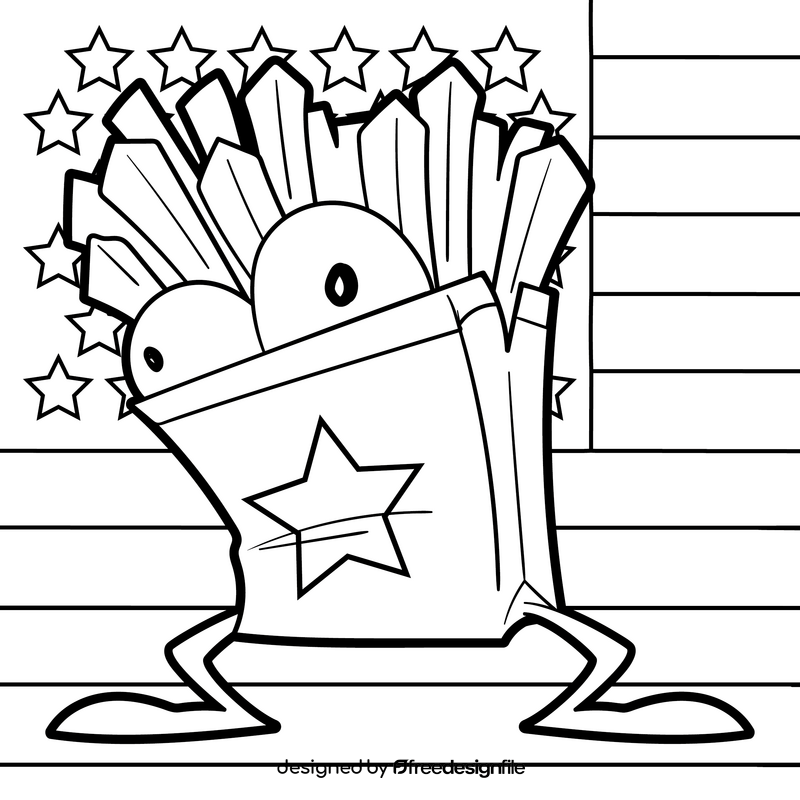 Chips cartoon drawing black and white vector